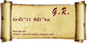 Grüll Réka névjegykártya